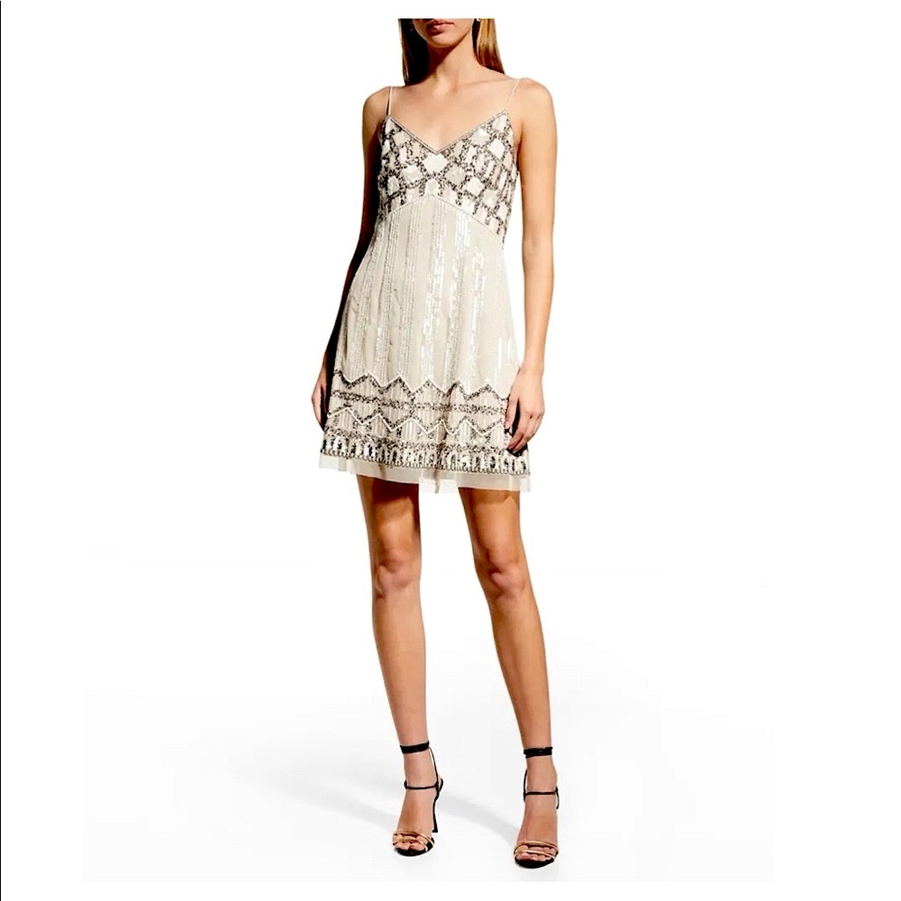 Aidan By Aidan Mattox Beaded Cocktail Dress